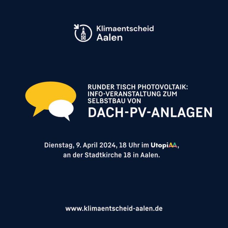 Dienstag, 09. April 2024: Informationsveranstaltung zum Selbstbau von Dach-PV-Anlagen