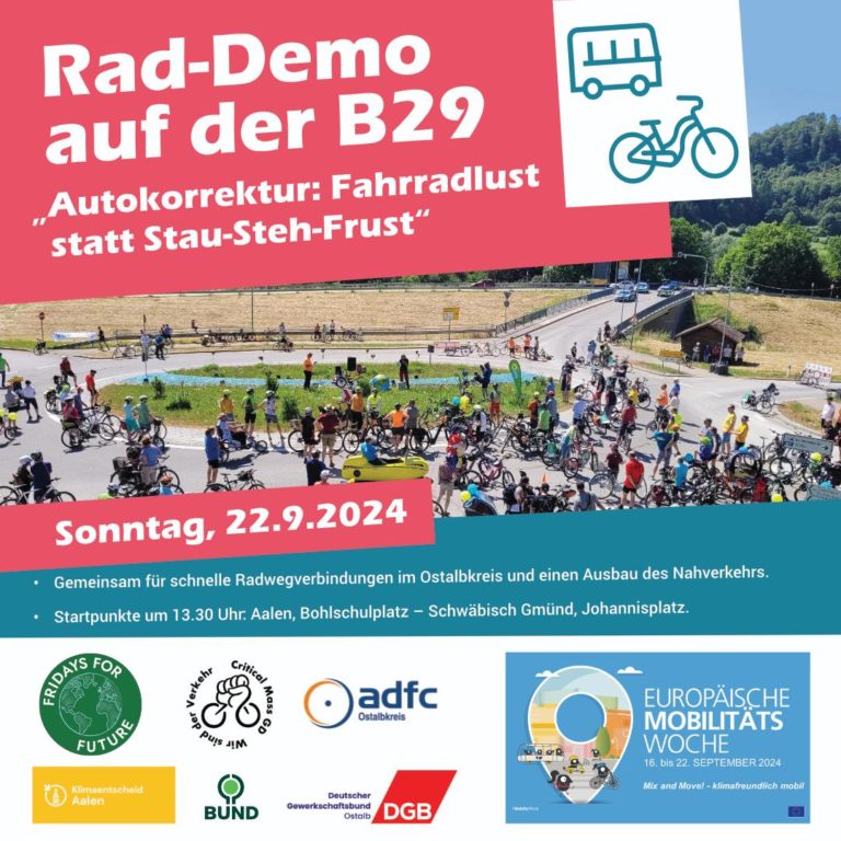 Sonntag, 22. September 2024: Rad-Demo auf der B29