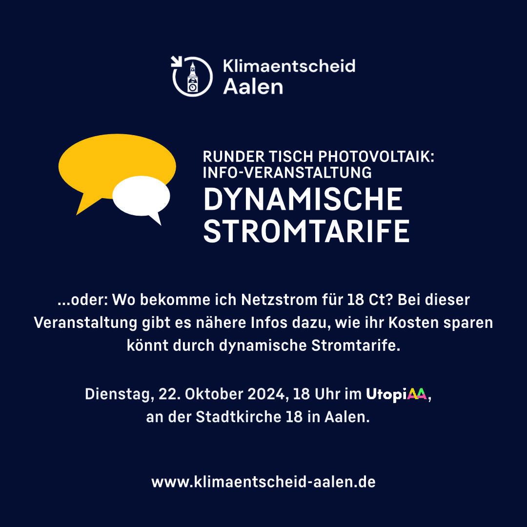 Sharepic "Dynamische Stromtarife" - Event im Utopia