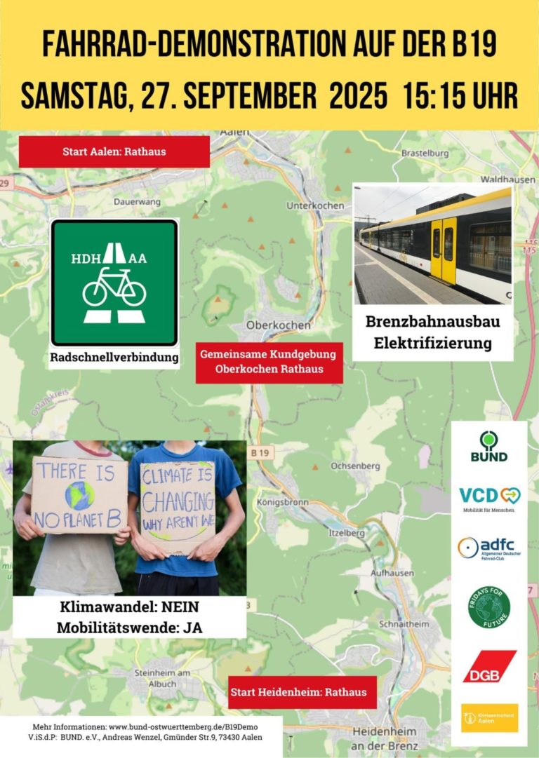 Samstag, 27. September 2025: Fahrraddemo auf der B19